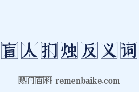 盲人扪烛反义词是什么意思的图片
